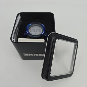 SKMEI Digital Day Date Alarm Timer Backlight 46 mm Case Black Silicone Bnd Watch